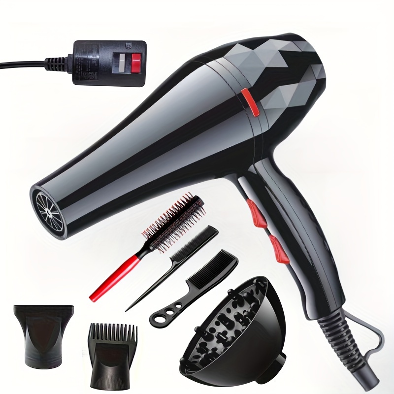 

Professional Hair Dryer Set, Low-noise Fast-drying Blow Dryer With Attachments, Home Use Hair Styling Tools Kit, Gifts For Women