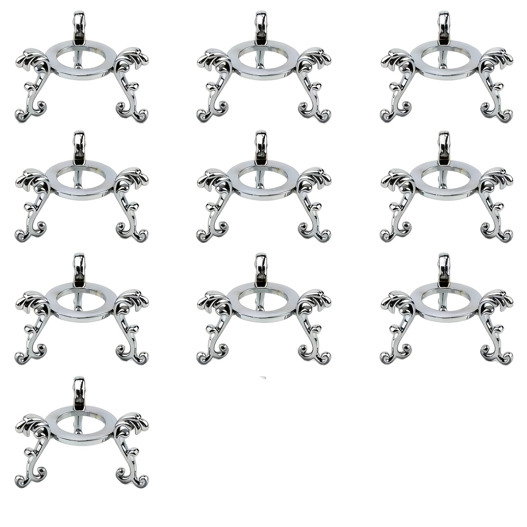TEMU 10pcs Metal Crystal Ball Base Stand, Triangular Display Holder For Mineral Specimens, Stone And Mineral Specimen Display Stand
