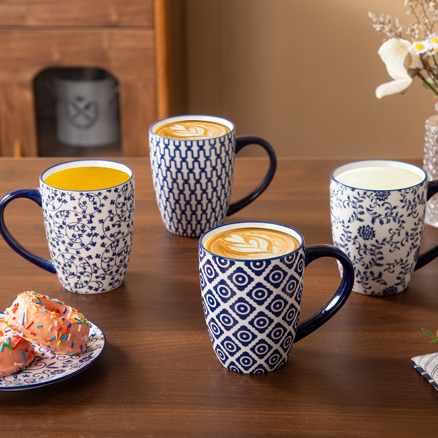 18 oz white coffee mug Ui+ Self-Heating Mug Bundle Set