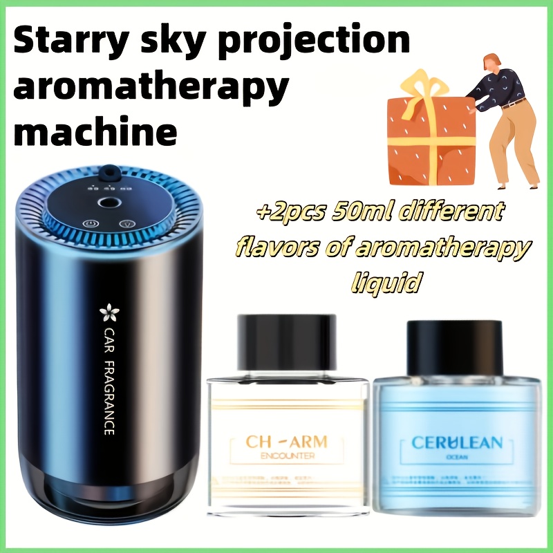 TEMU Car Air Freshener - Intelligent Car Air Freshener With Projector Light - Car - Adjustable Scent - Lights Synchronized To Music - Air Freshener -