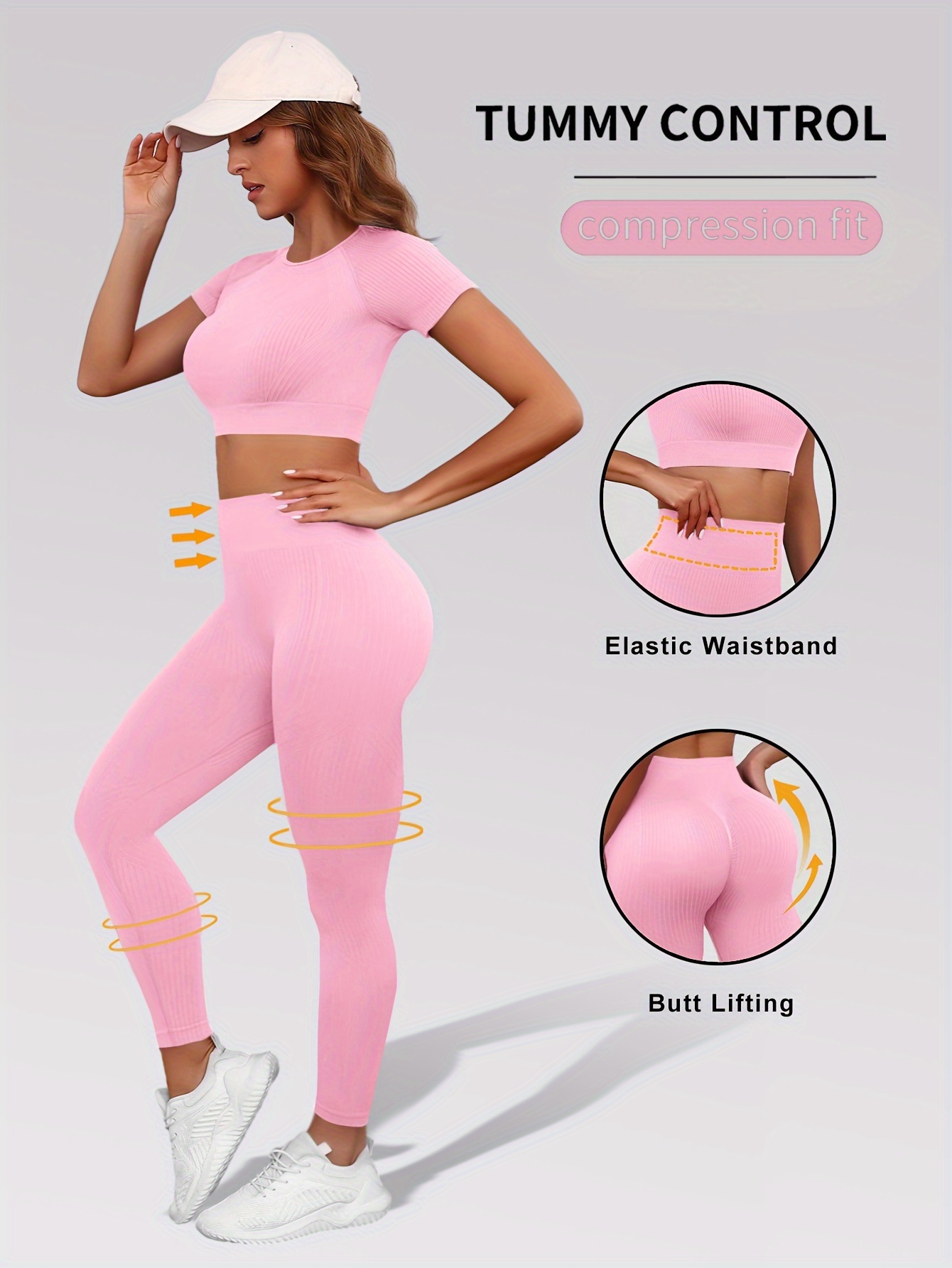 Damen Yoga Set 2-teilig – Crop Top + High-Waist Leggings – Stretch, Atmungsaktiv – Für Fitness & Studio