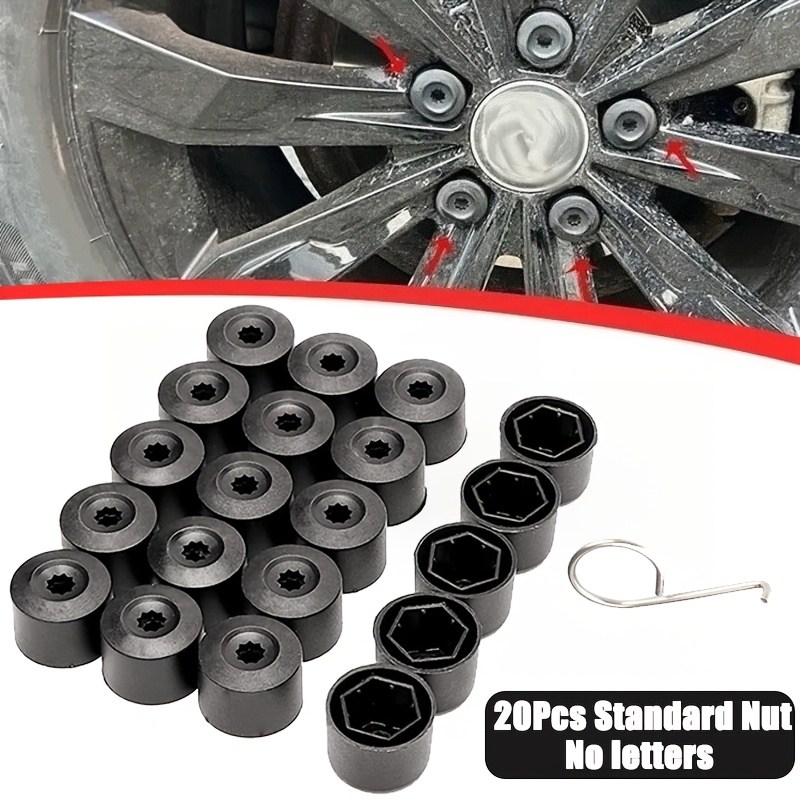 E-shop 20 Stück Radmuttern-Abdeckungen 17mm mit Demontagewerkzeug, Ersatz für VW Tiguan MK5 Passat B7, Reifenbolzenabdeckung 1K0 601 173,