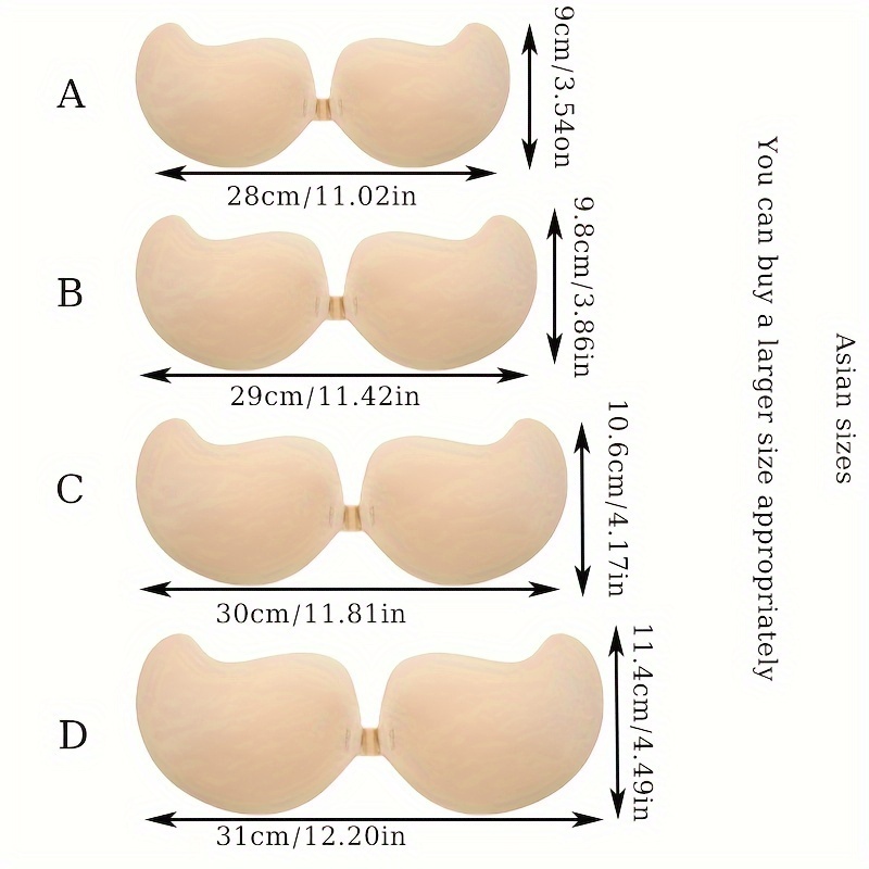 Invisible Stick-On Lifting Bra - Mango-Shaped Strapless Self-Adhesive Slip-Proof Seamless Wireless Bra with Adjustable Straps & Black Comfort Padding - Opaque-Free Design for Daily Wear, Workouts, Sleep - Women's Lingerie, Strapless Bra, Clothing Accessory, Unique Stickon Style, Durable Adhesive, Workout Support, Hand Washable, Workout Essentials