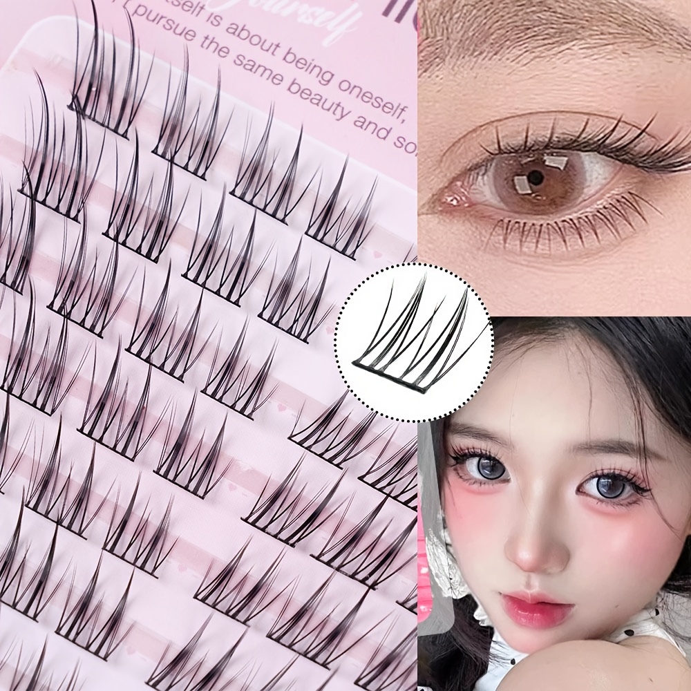 80 Clusters, False Eyelashes, Asymmetrical, Natural, Eyelash Clusters, Mixed Sizes, Eyelash Extensions 5-14mm, , No Inner Edges, Comfortable, , Daily