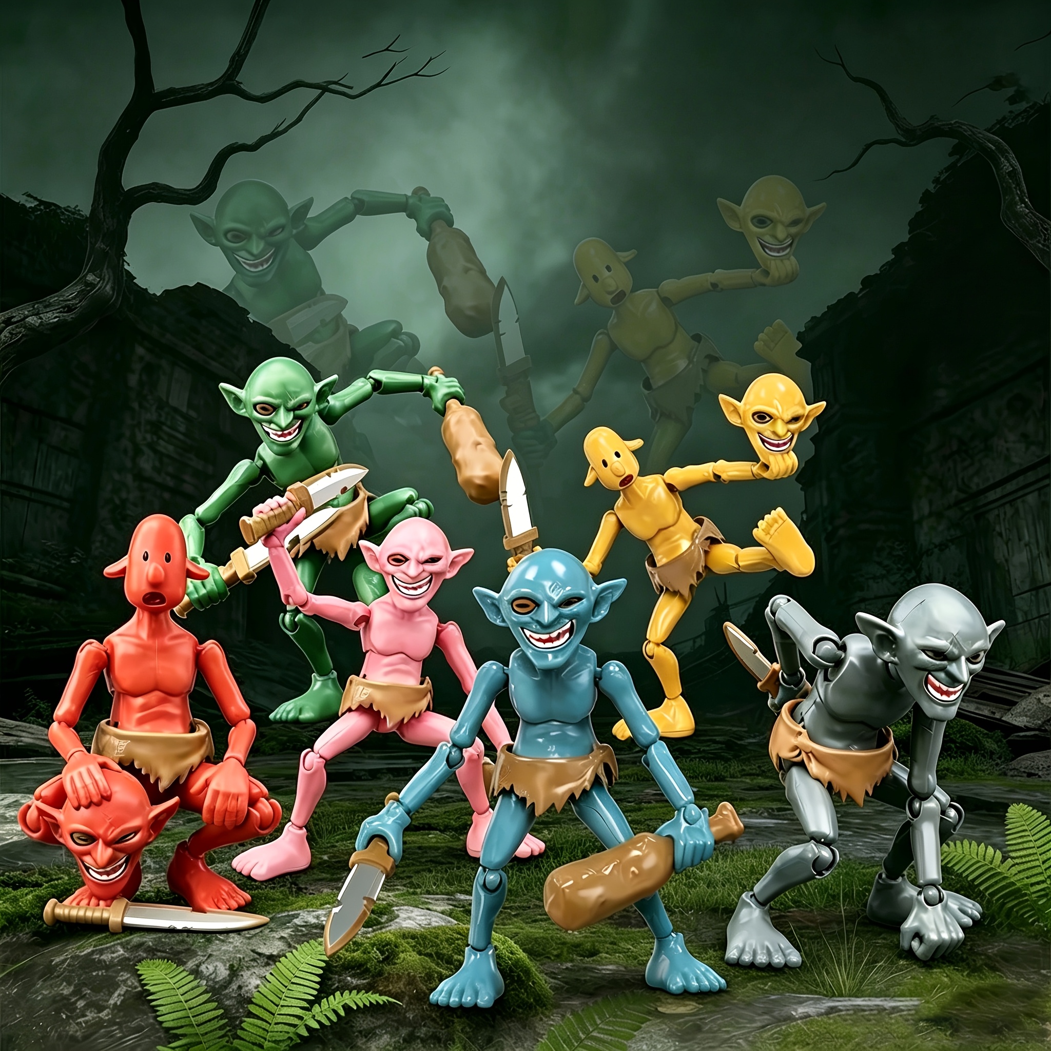 1pc 6 color goblin doll 3d diy assembly multi jointed action