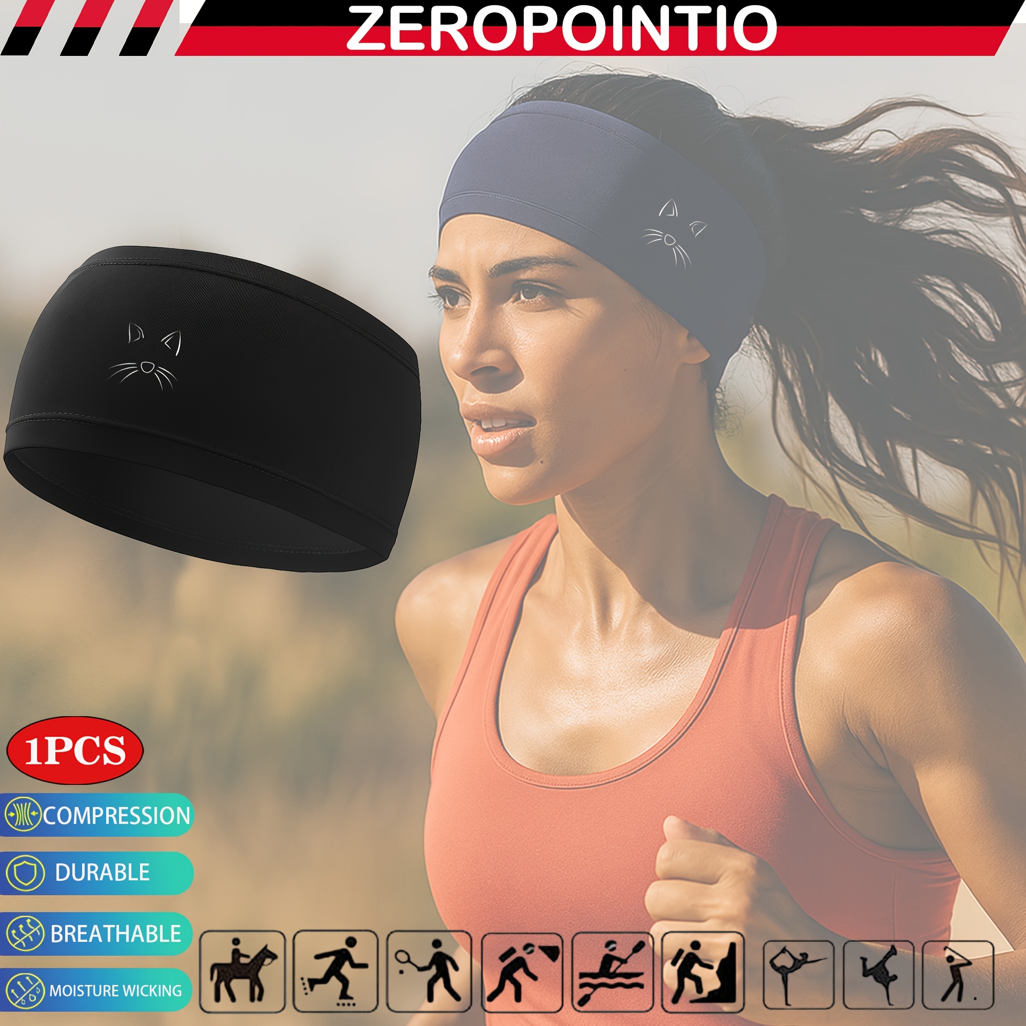 TEMU [ Claw] Headbands For Men Women Sports Sweatbands Workout Cooling Headband Men's Stretchy Moisture Wicking Running Sweat Head Band Hairband For