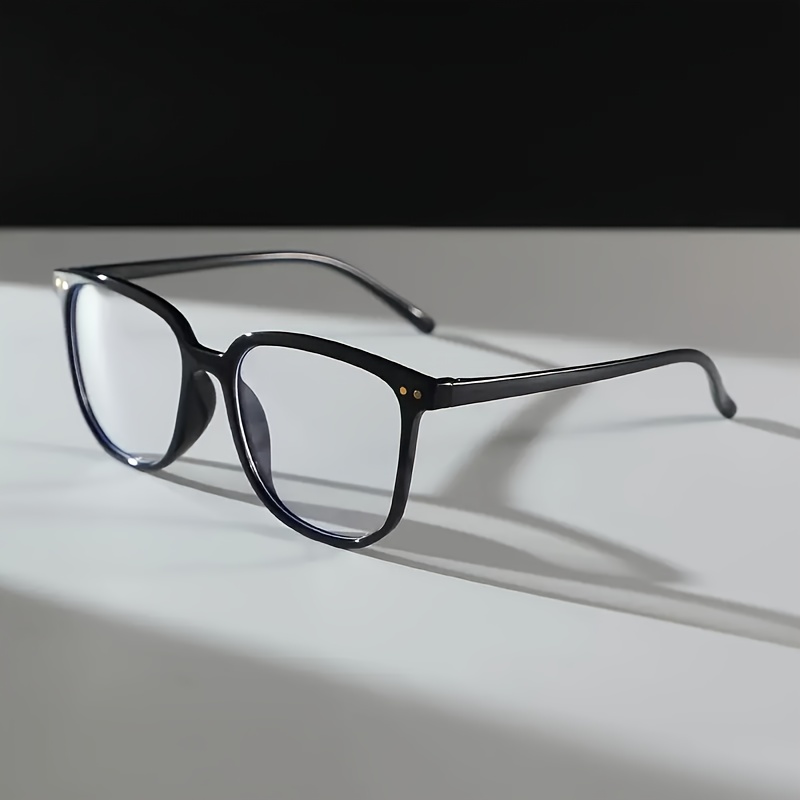 Image of 1pc Women's Geometric Black Vintage Y2k Glasses - Oversized Full-rim Frame, Lightweight Plastic Round/rectangle/hexagonal/heart-shaped Lens Compatible