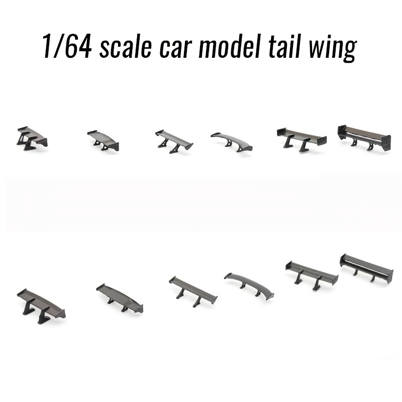 

[1pc 1/64 Scale Model Car Rear Wing Set] 1/64 Scale Model Car Rear Wing Set, Abs Plastic Diy Tail For Rc Vehicles, Compatible With , For 14+