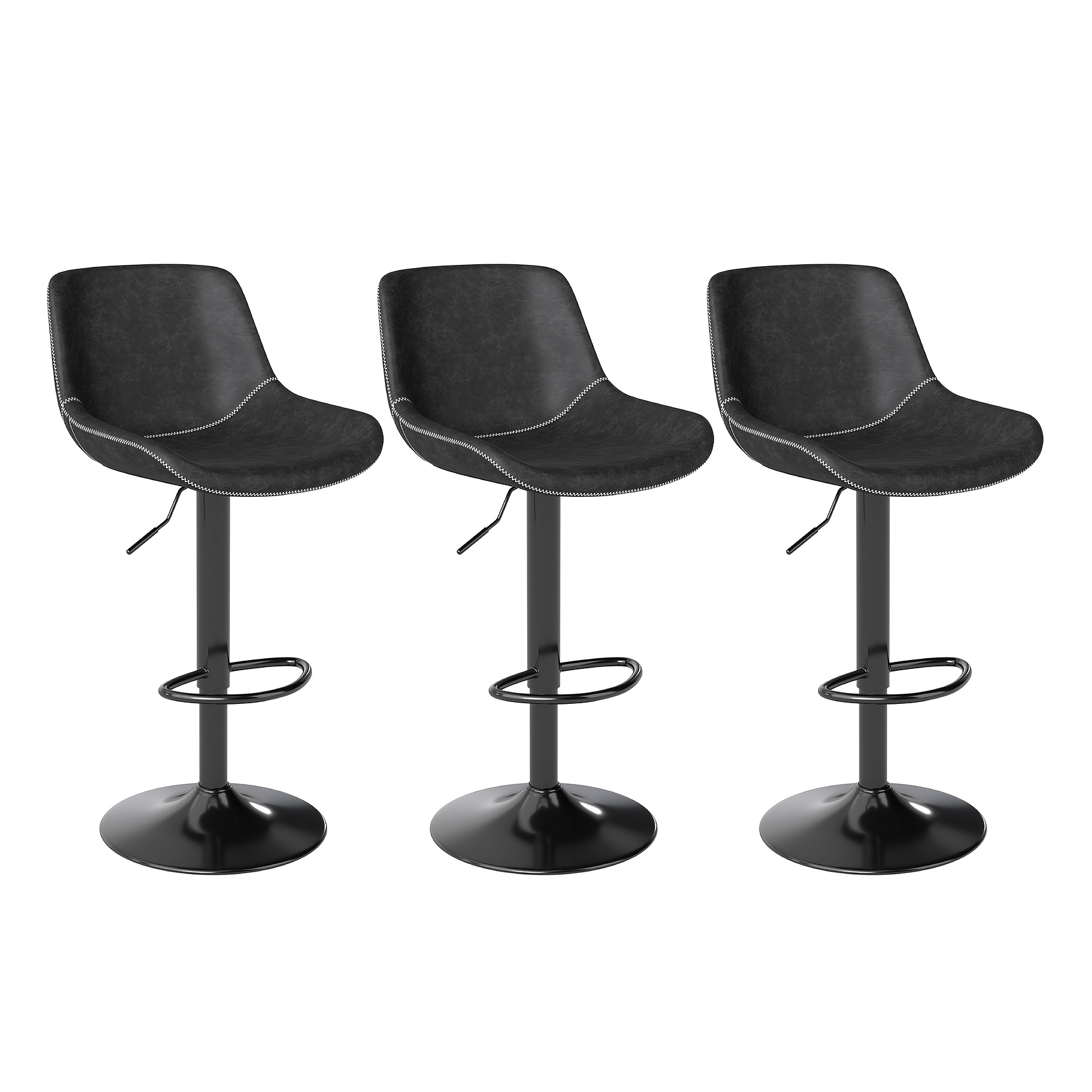 Classic Bar Stools, Modern Bar Chairs With , Height Adjustable, Suitable For Kitchen Islands, Cafes, And Offices. Black/brown/gray