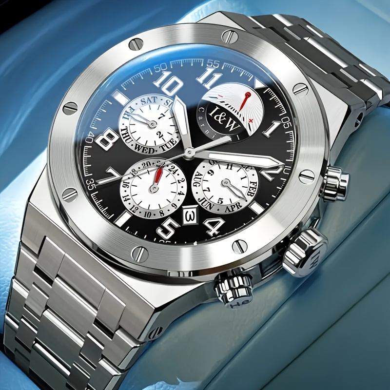 [ ] Men's Fashion Sports Mechanical Watch, Diving Multi-functional Wristwatch, Holiday Gifts