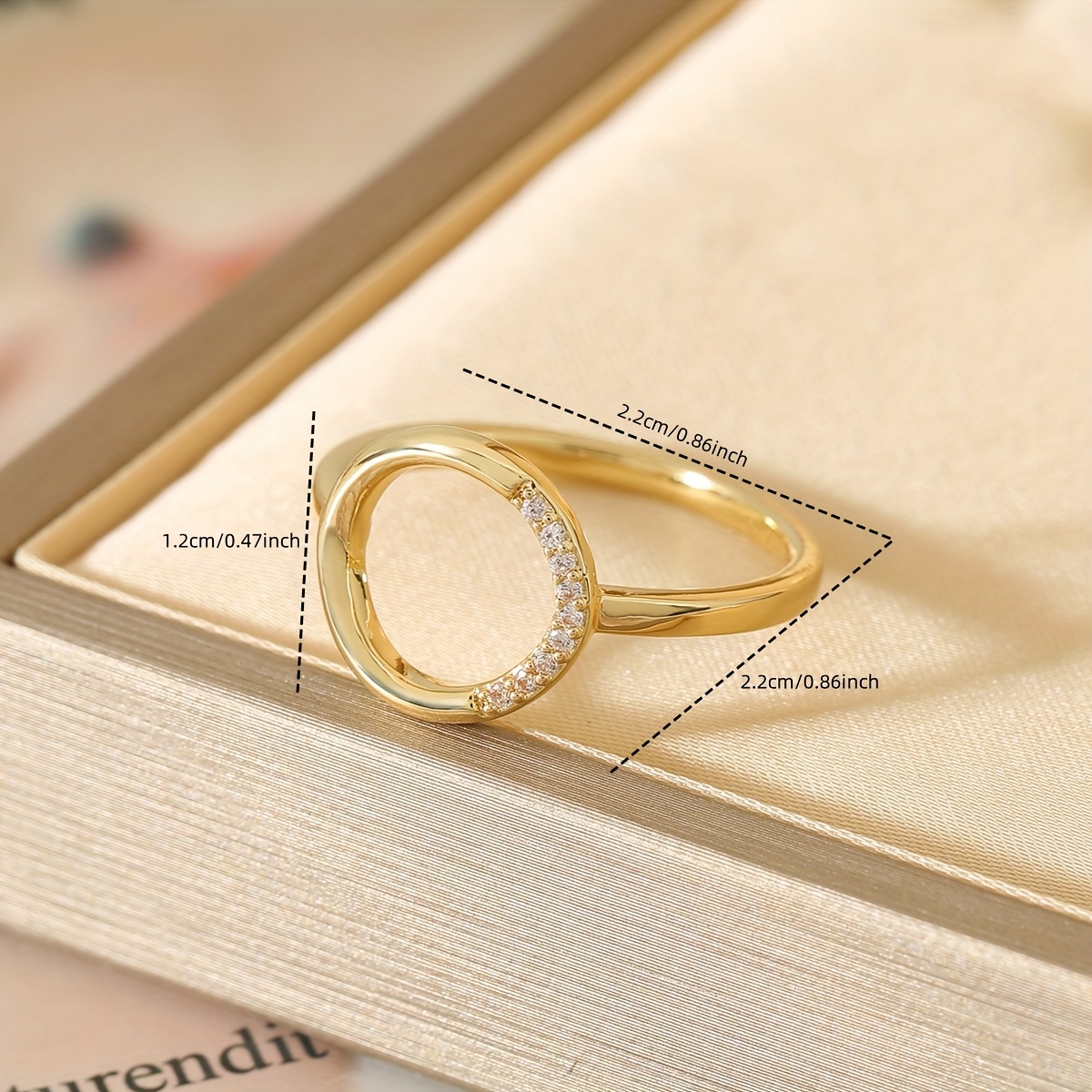 Stylish Young Copper Ring with Adjustable Zirconia Setting