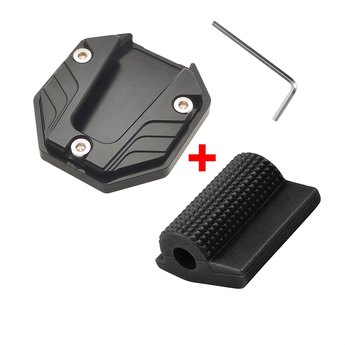 TEMU 2 pezzi Supporto Piedi in di Alluminio Tappetino Antiscivolo Supporto Allargato + Manicotto Antiscivolo in Gomma per Leva Cambio Protezione