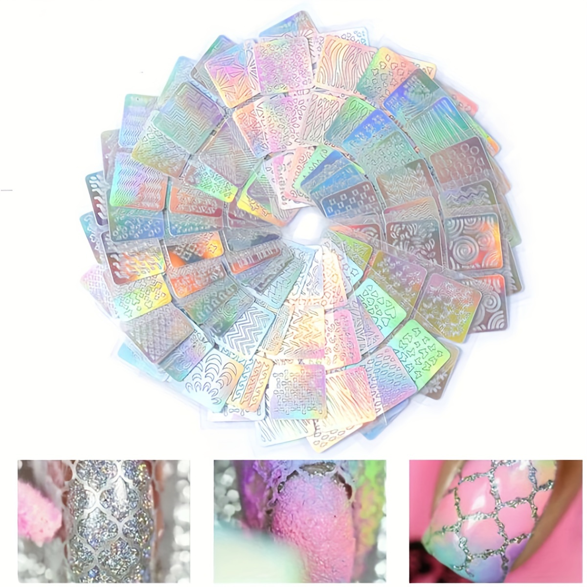 24 Sheets Mixed Laser Hollow Stencil Stickers, Nail Stamping Plates Set,nail Art Hollow Stickers,nail Plate Template, Nail Stamping Polish Gel Templates,nail Art Plates Set For