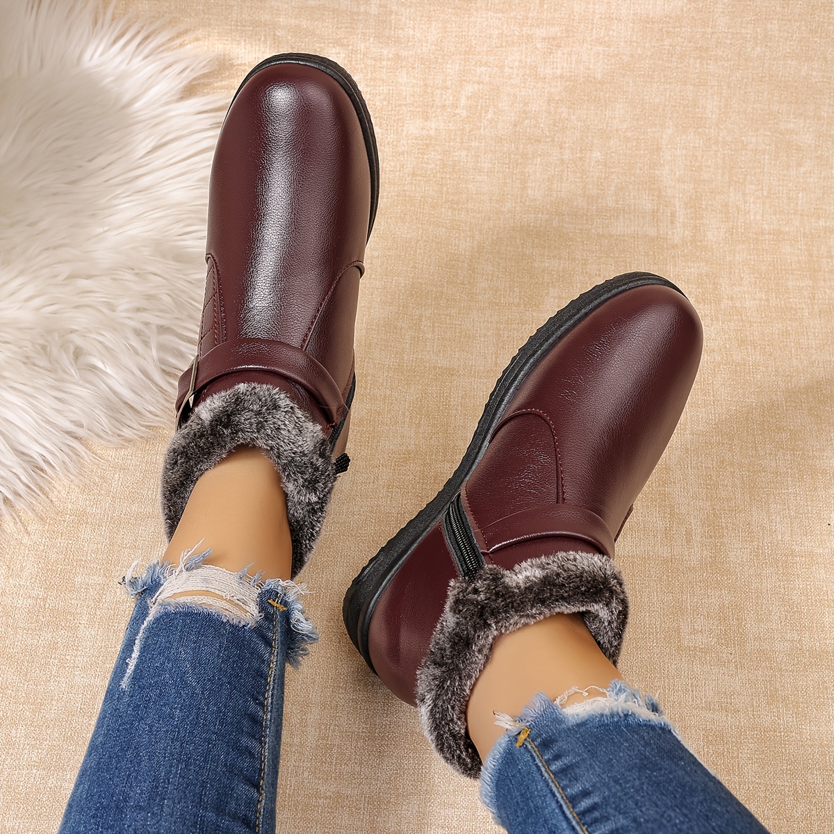 Ultra-Warm Winter Boots with Thick Sole for Outdoor Hiking