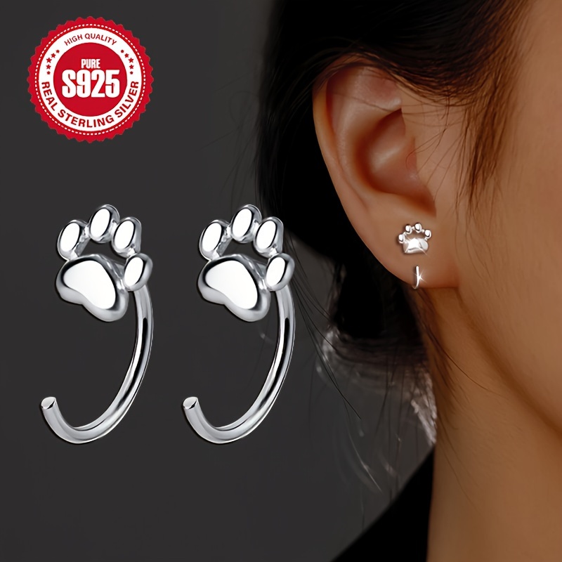 

1 S925 Cat Paw , Pet , Hypoallergenic, Fashionable Jewelry For Women, 1.8g, & , Accessory