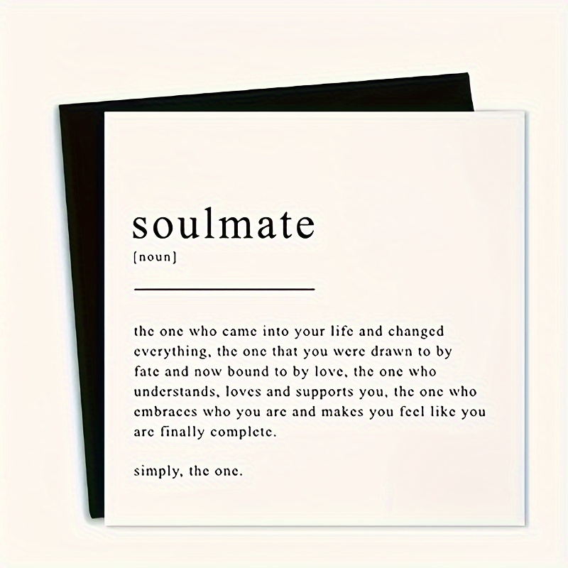 1pc Meaningful Card, Soul Mate Definition Card, Wife's Birthday Card, Husband's Birthday, Boyfriend's Birthday, Girlfriend's Birthday, Anniversary Card