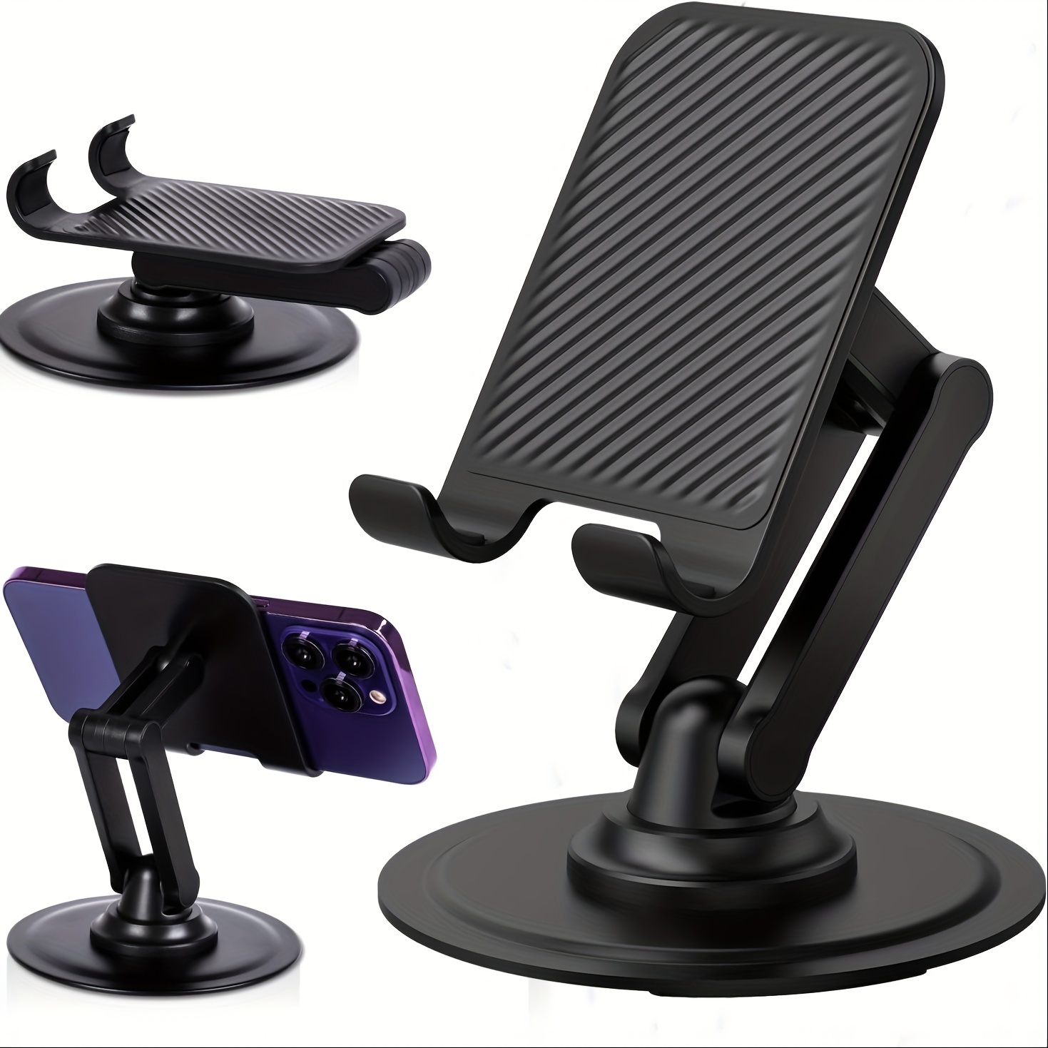 

Phone Holder, 360 ° Rotating Phone Holder, Adjustable Height And Angle Phone Holder, Suitable For Desktop, Portable, And Foldable Phone Holders