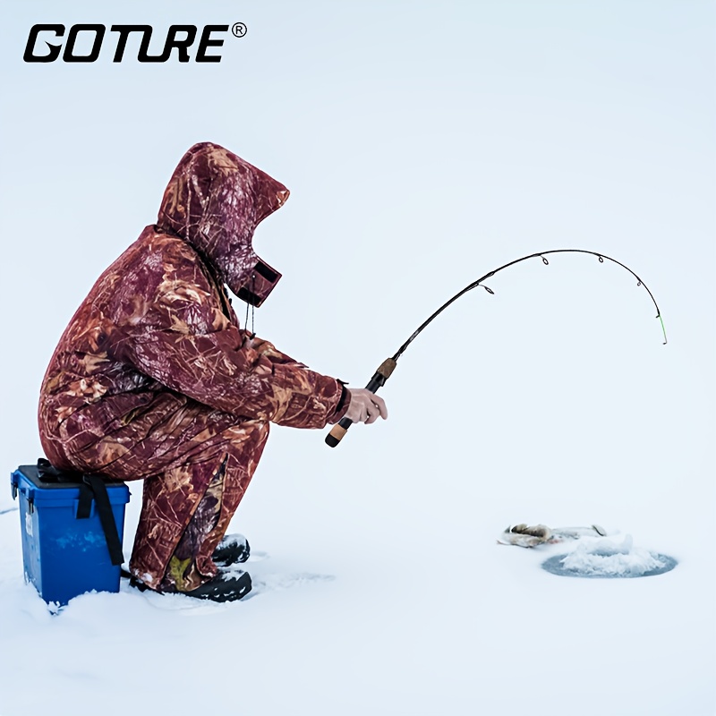 

1pc Goture Ultralight Ice Fishing Rod, 28/32 Inch Ice Rod With Cork Handle, High Ice Fishing Pole, Medium , Carbon-fiber Material, , Medium Light