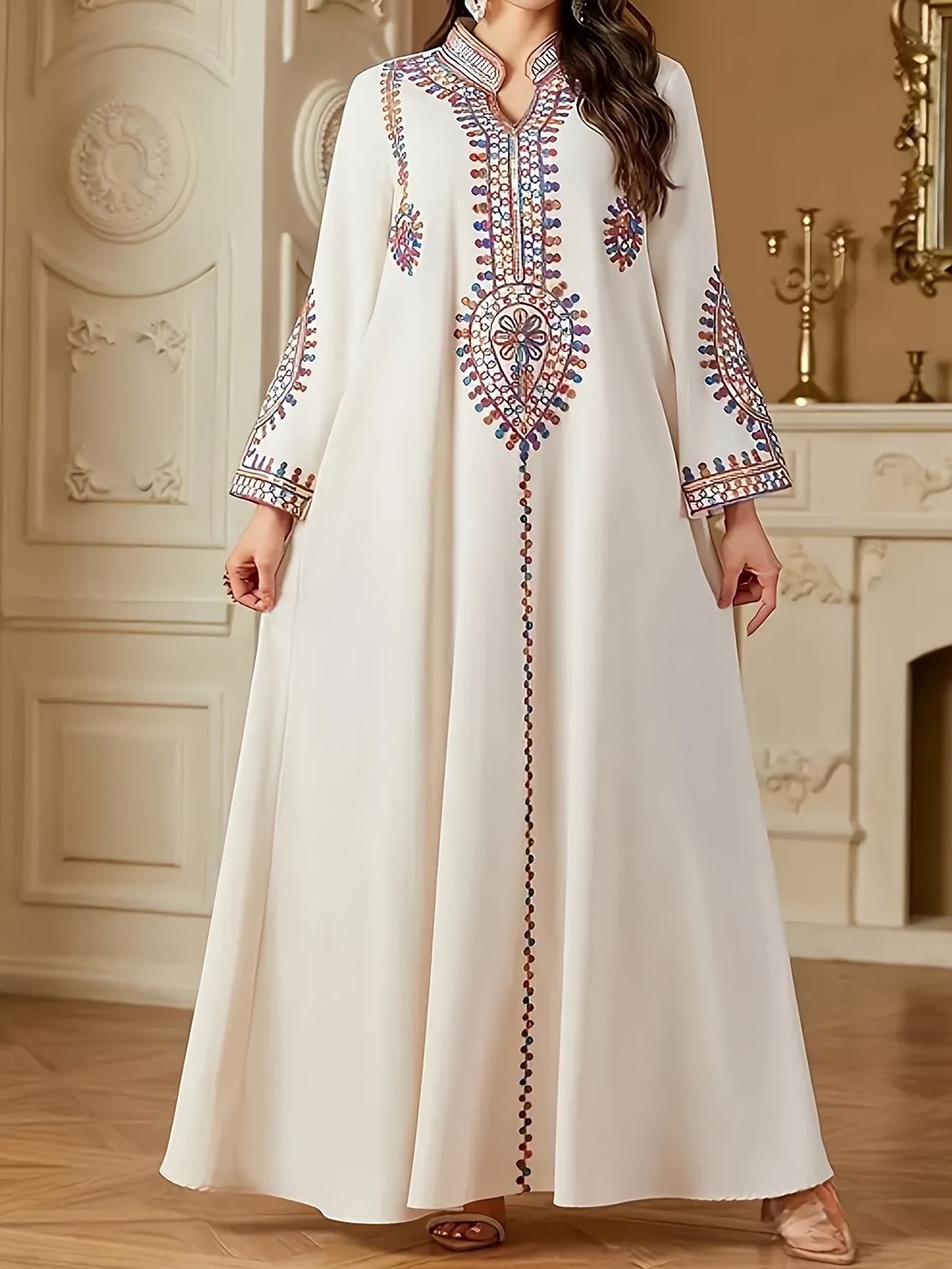 white christmas dresses Meredith Long Sleeve Cut-Out Maxi Dress White main image 0
