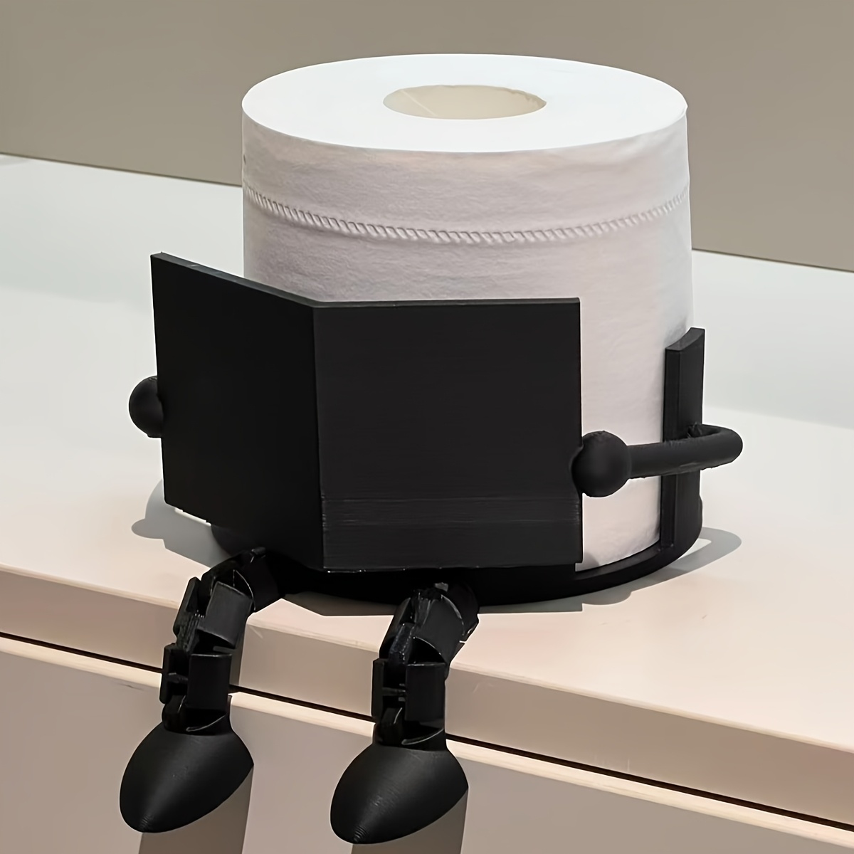 TEMU Porte-rouleau de papier toilette créatif, se place directement sur le réservoir des toilettes pour une installation rapide. Garde toilette à