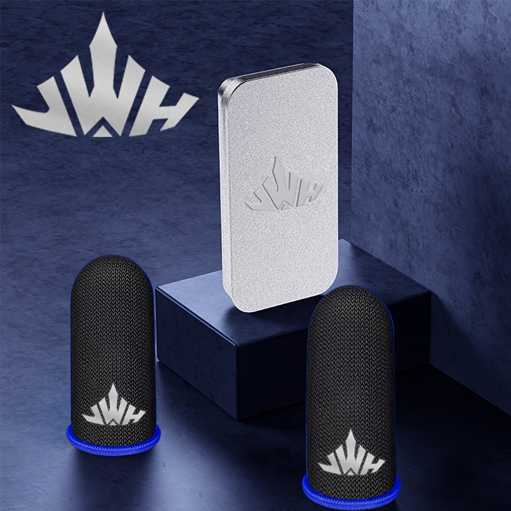 E-shop Silberfarbene Gaming-Fingerlinge aus Faser mit Eisen-Aufbewahrungsbox, Gaming-Handschuhe, Fingerlinge für -Spieler, schweißfeste und rutschfeste
