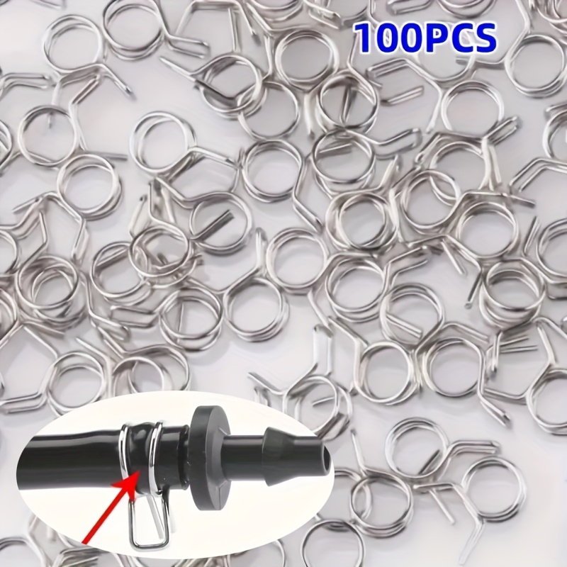 Image of 100-pack 1/4 Inch Stainless Steel Irrigation Clamps - Heavy-duty Rust-resistant Hose Connectors Suitable For Drip Irrigation Systems And Home Repairs | Installation | Leak Repair Kit To Garden