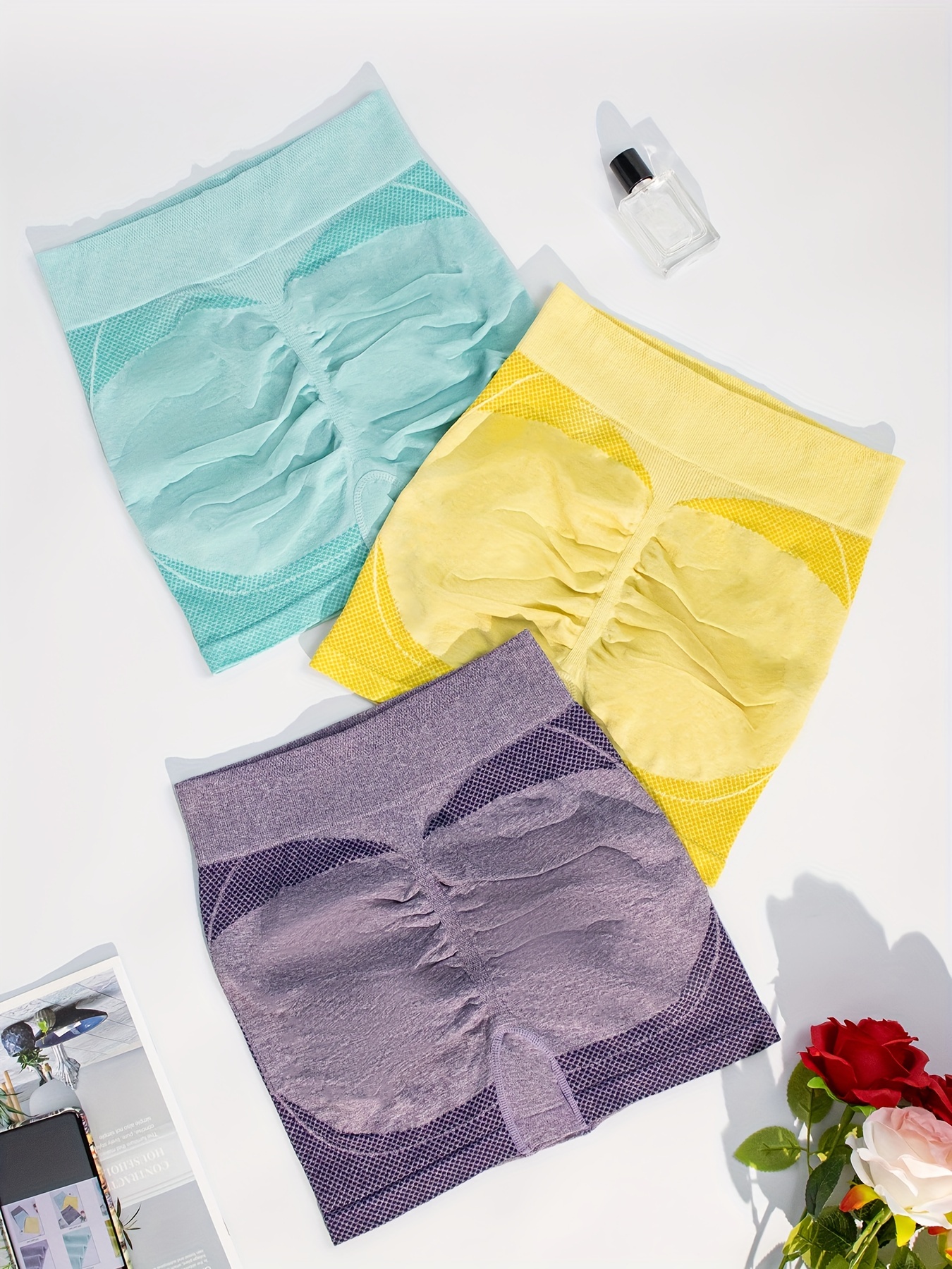 3 Pcs Stretchy High Waisted Tummy Tightening Women's Shorts&Shaping &Butt Lifting Outer Women's Panties&Lady's Underwear&Body Shaping Underwear