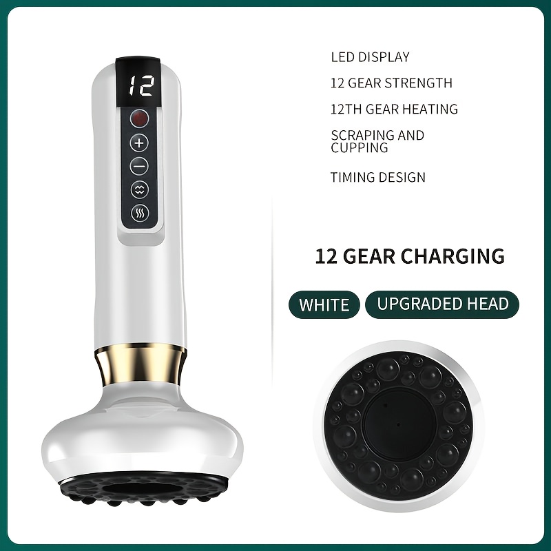USB Rechargeable Electric Gua Sha Cupping Device, Multi-Level Adjustable with Heated Base, Home Massage for Back,  , Legs, Full Body Cupping Massage, Ideal Father S Day Gift,  