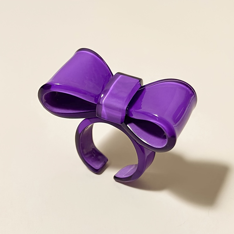 TEMU Anillo de mujer individual de resina, moderno, a , con bloques de color a cuadros y adorable de estilo , que