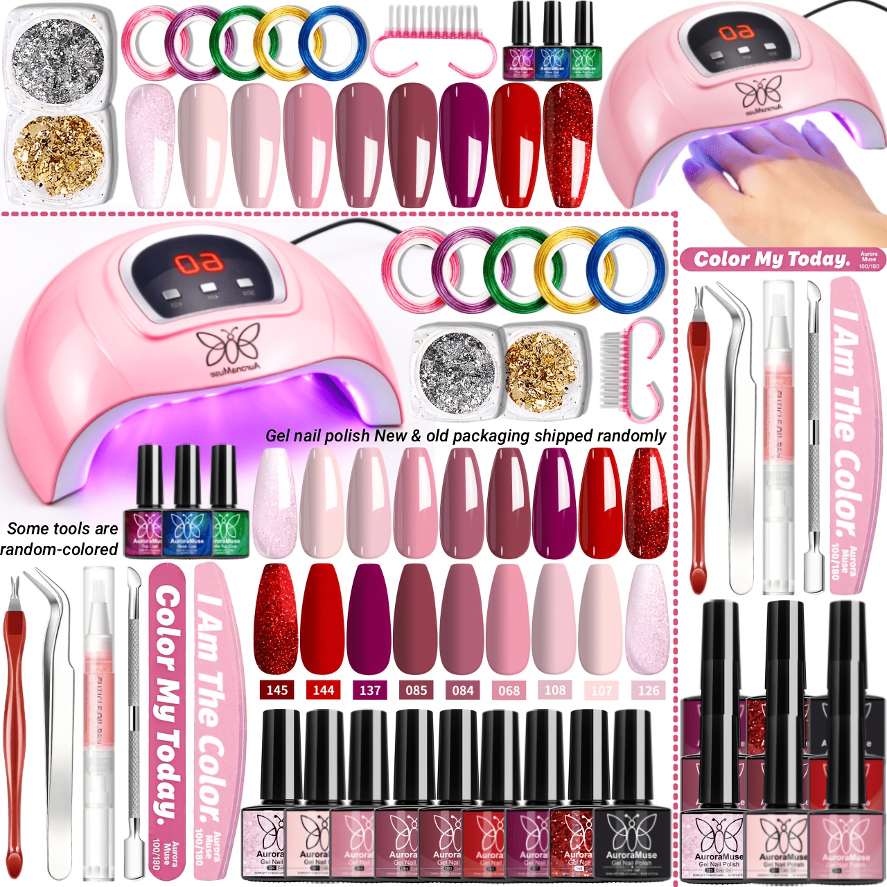 Image of Complete Bedazzling Gel Nail Polish Full Machine Set With Led Usb Nail Lamp, Nail , Nail Tech Supplies, Gel Nail Starter Kit, And Base Coat, Trinkets, Women Gift For Halloween