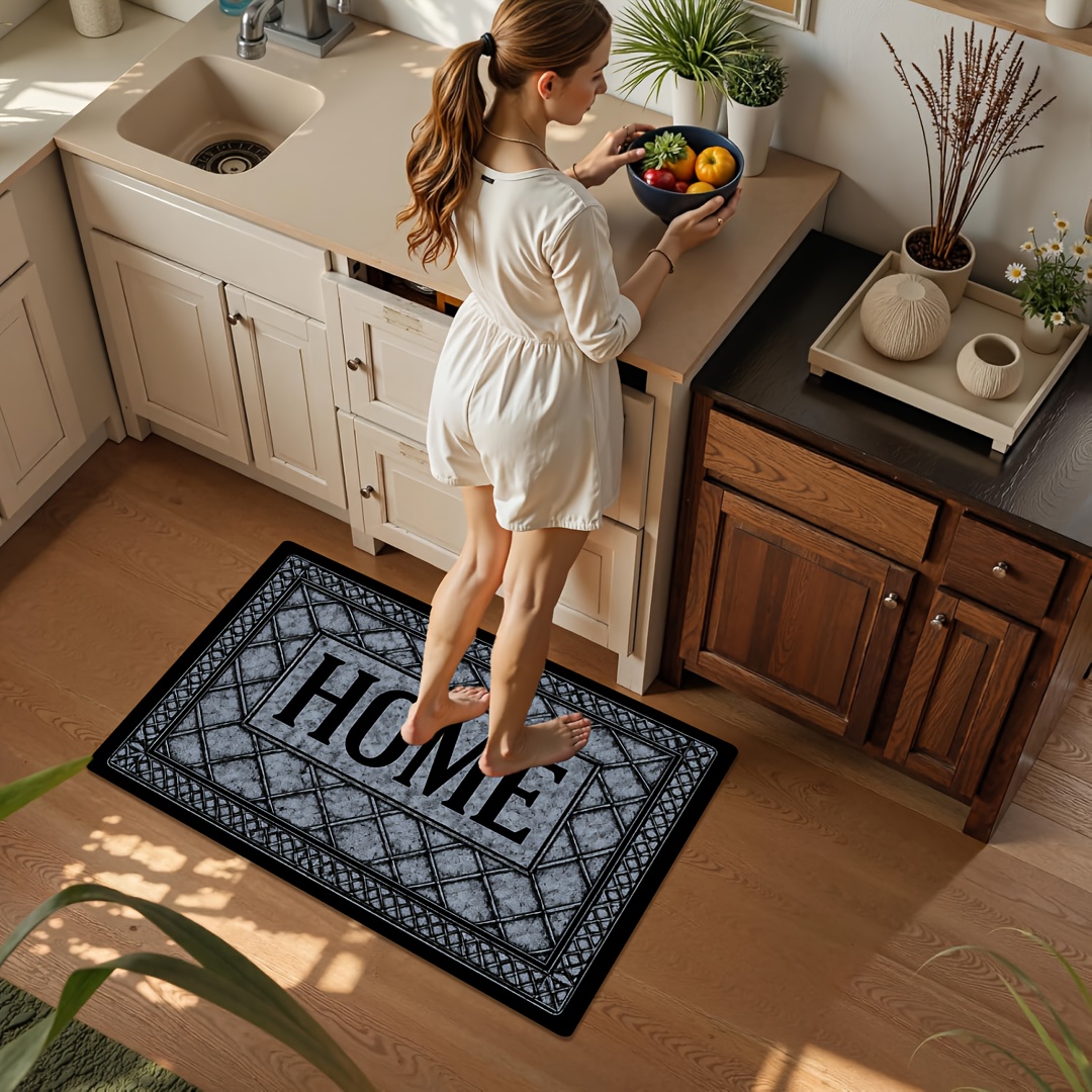 TEMU Product: [flannel   1cm Thick Sponge Material] Fun Doormat | Gray Doormat With 