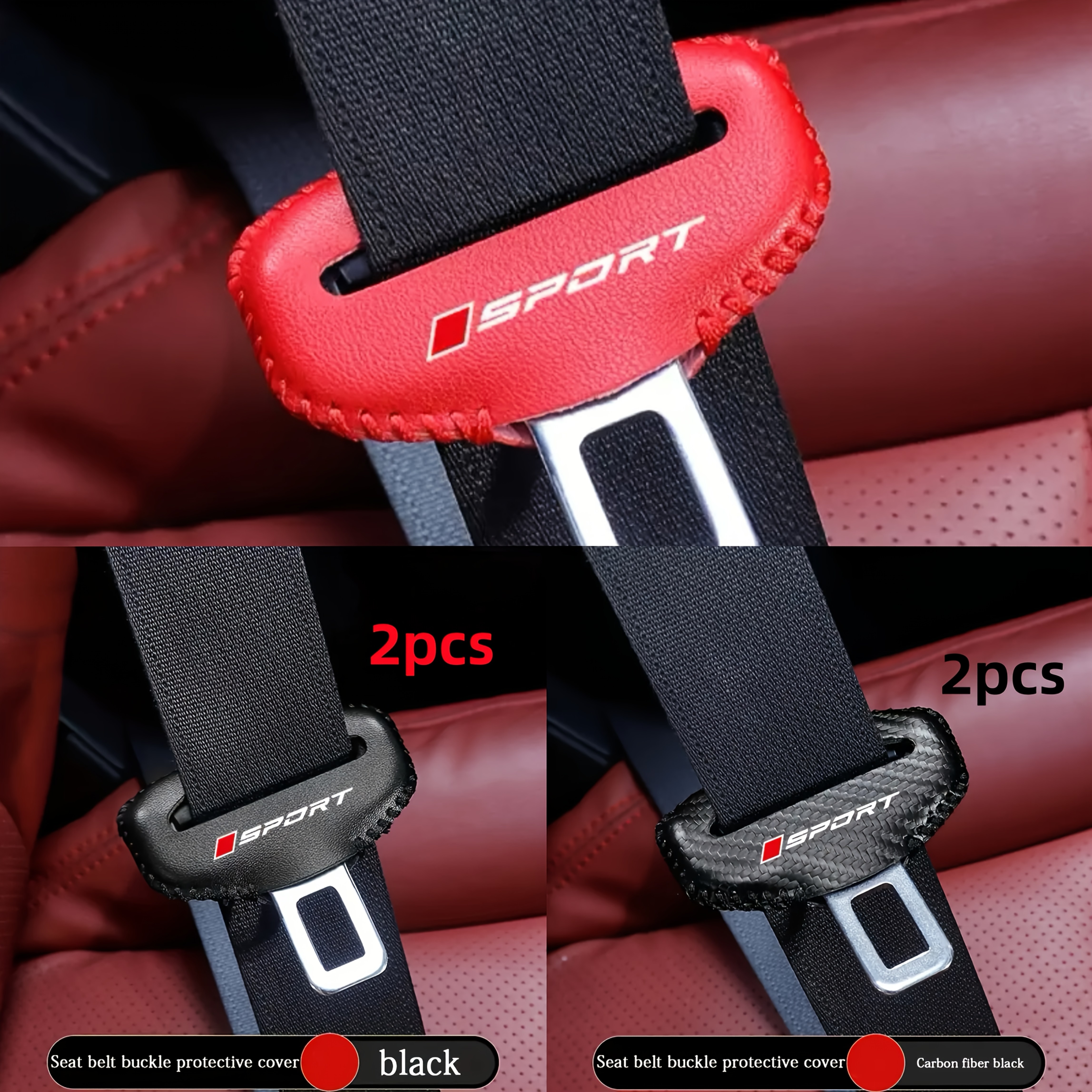 2Pcs/Set ISUZU Car Seat Belt Shoulder Pad Universal Shoulder Protector Leather Safety Belt Cover For Panther Elf Traga Dmax Mux Trooper Mu7 Tfr Crosswind Panther Sportivo Accessories I.337756501