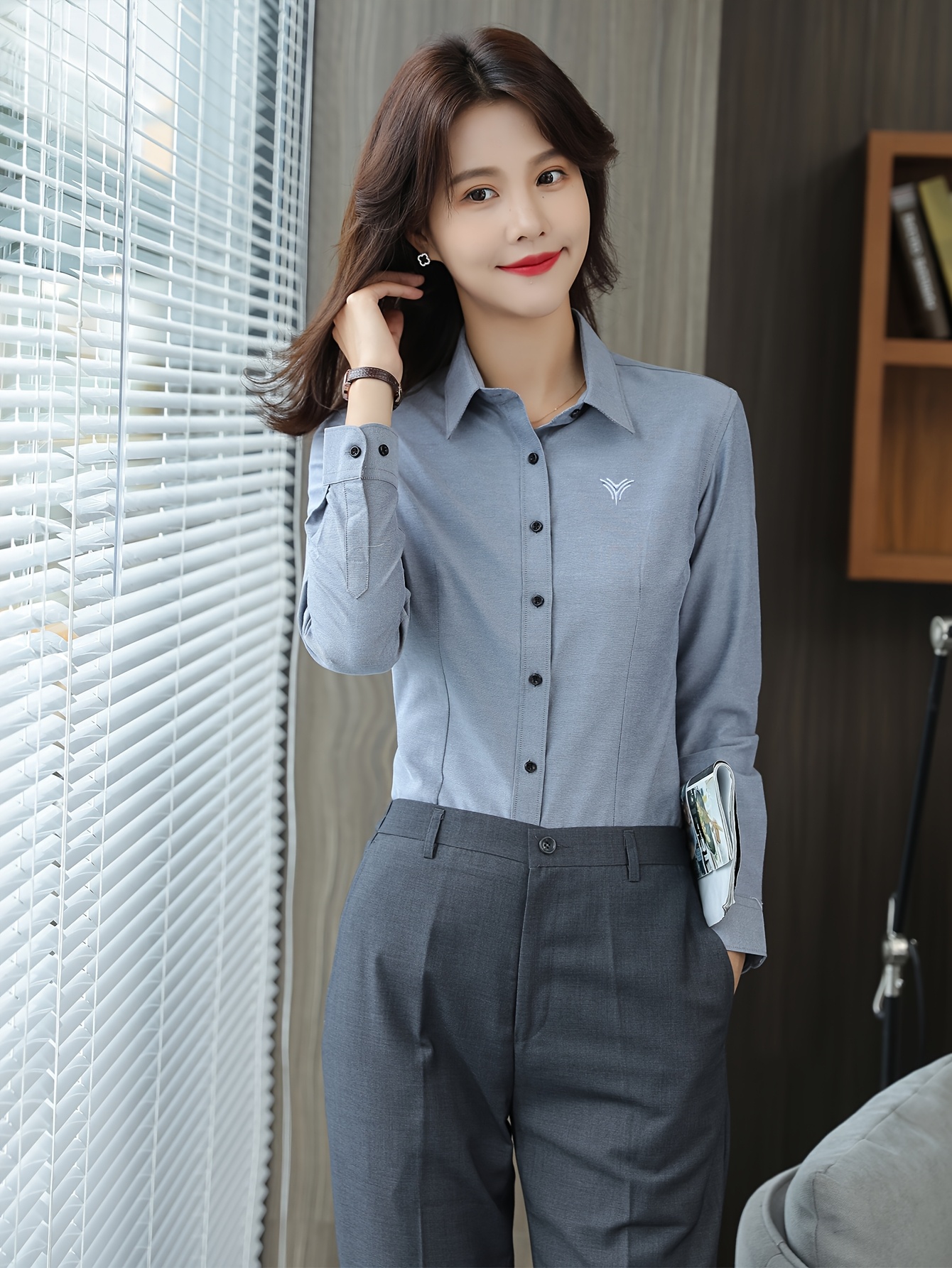 womens professional business oxford shirt fit long Temu Philippines