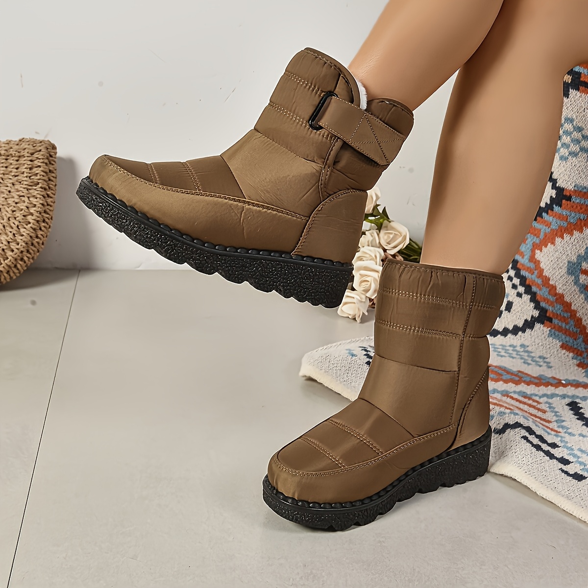 womens   calf boots suitable for all   lined with plush for added   and thickness   lightweight casual   calf boots are comfortable trendy and fashionable       dates and daily wear Product details 5