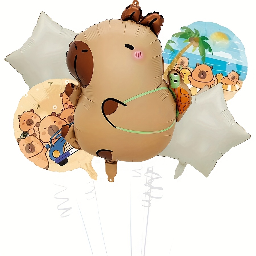 Ensemble De Ballons Capybara En Aluminium Pour Enfants, 5