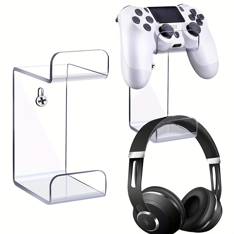 

1 Pack, Hanging Wall Transparent Acrylic Universal Gamepad Bracket Storage Double Handle Rack Display Rack (for Ps4/ps5) Handle Universal Storage Rack Game Console Host Place Wall Bracket