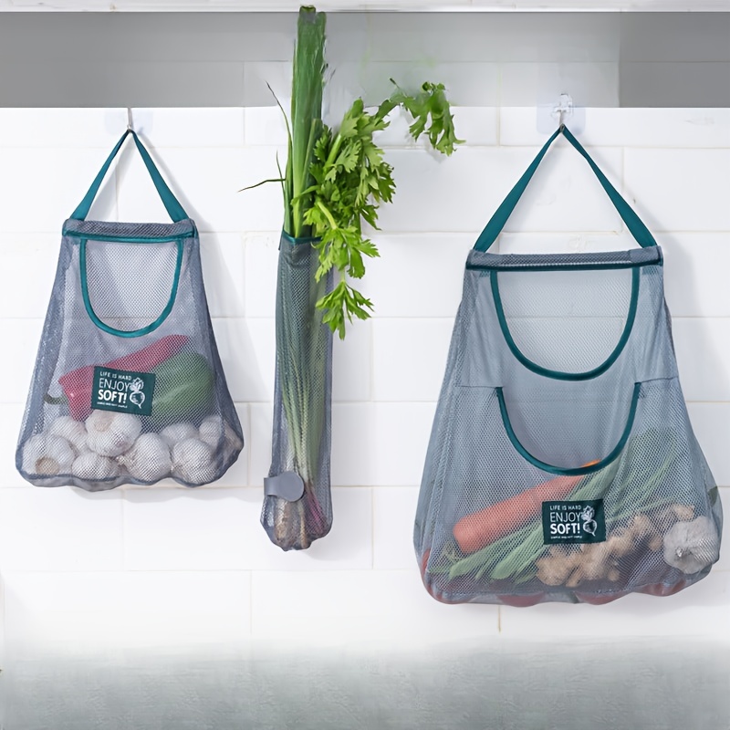 5Pcs Mesh Net Kitchen Hanging Mesh Bag Home Fruit And Vegetable