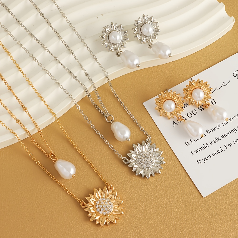 Romantic Sunflower Double-Layer Stackable Jewelry Set