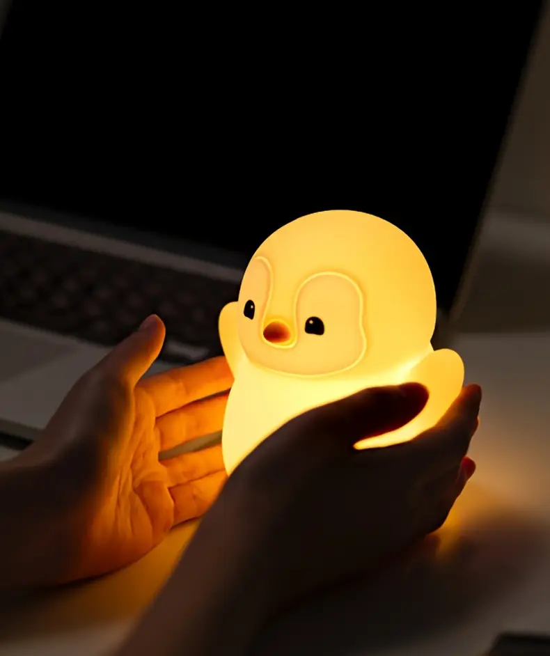 1pc penguin night light sleep companion bedside lamp with sensor christmas gift with data cable for bedroom living room dining table decoration holiday and birthday present Product details 7