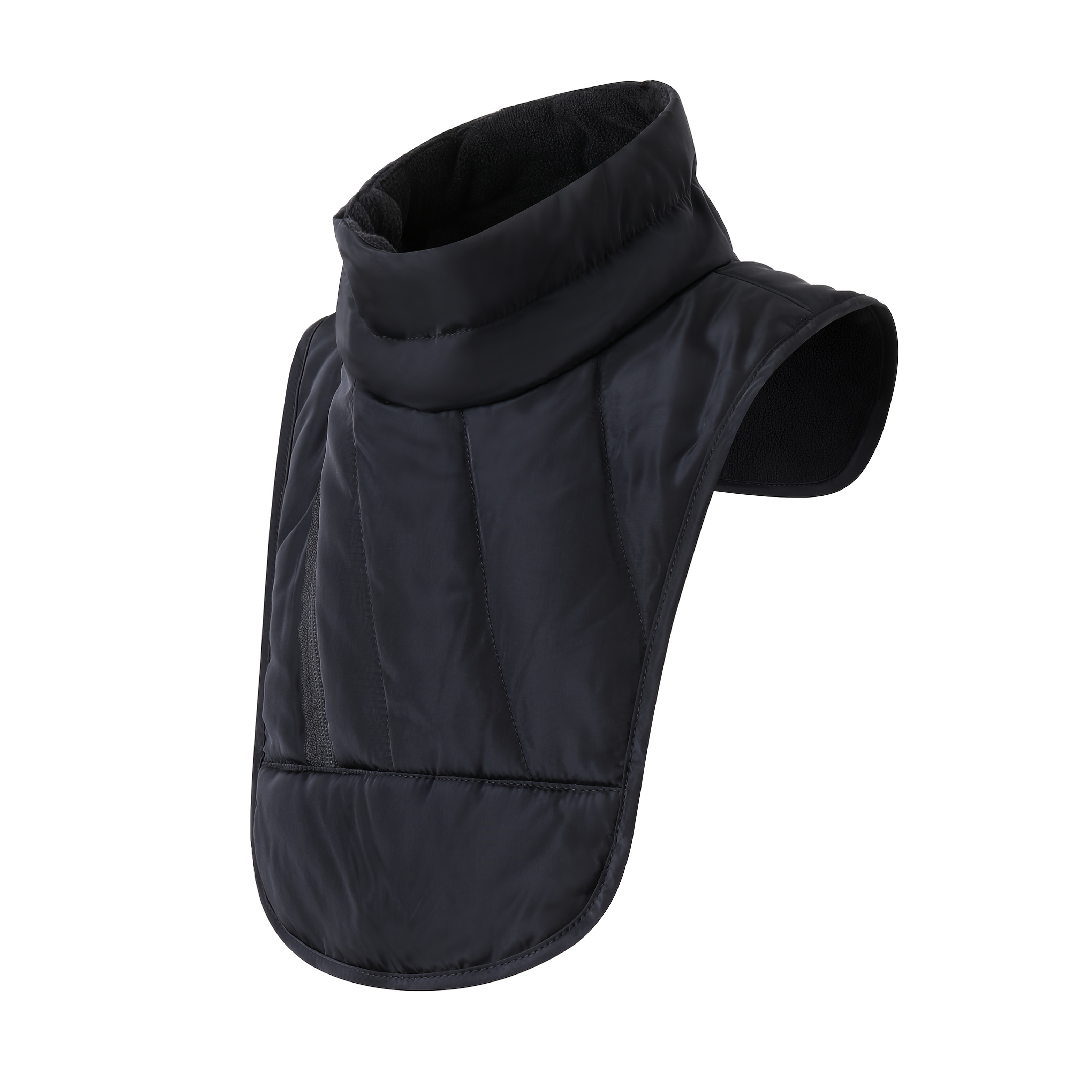 TEMU Autumn Winter Outdoor Cycling Thick Neck Gaiter Zipper Hook-and-loop Neck Warmer Men's Cycling Windproof