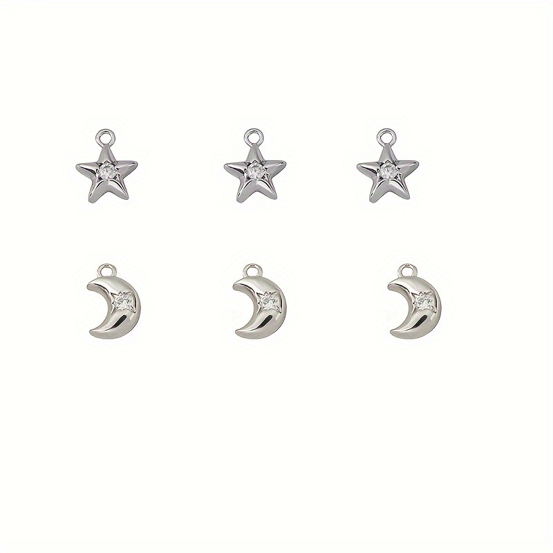 TEMU 6 ciondoli per collana a forma di stella e luna per creazioni di gioielli