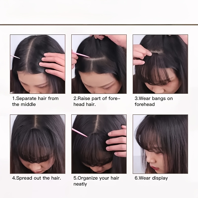 1pc womens chic clip in bangs lightweight natural look loose   multi   fashion mini hairpiece high temperature fiber details 4
