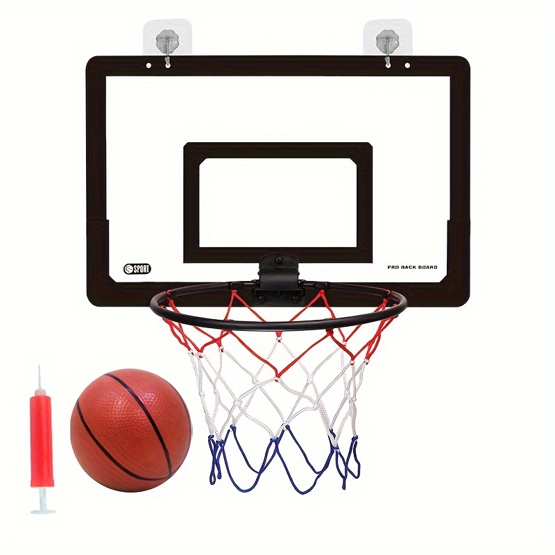 KVSERT Mini-Basketballkorb – Mit Weißem Polypropylen-Backboard, Saugnäpfen, Pumpe & Ball – Für Tür, Schreibtisch Oder Wand – Indoor-Spaß Für Kinder