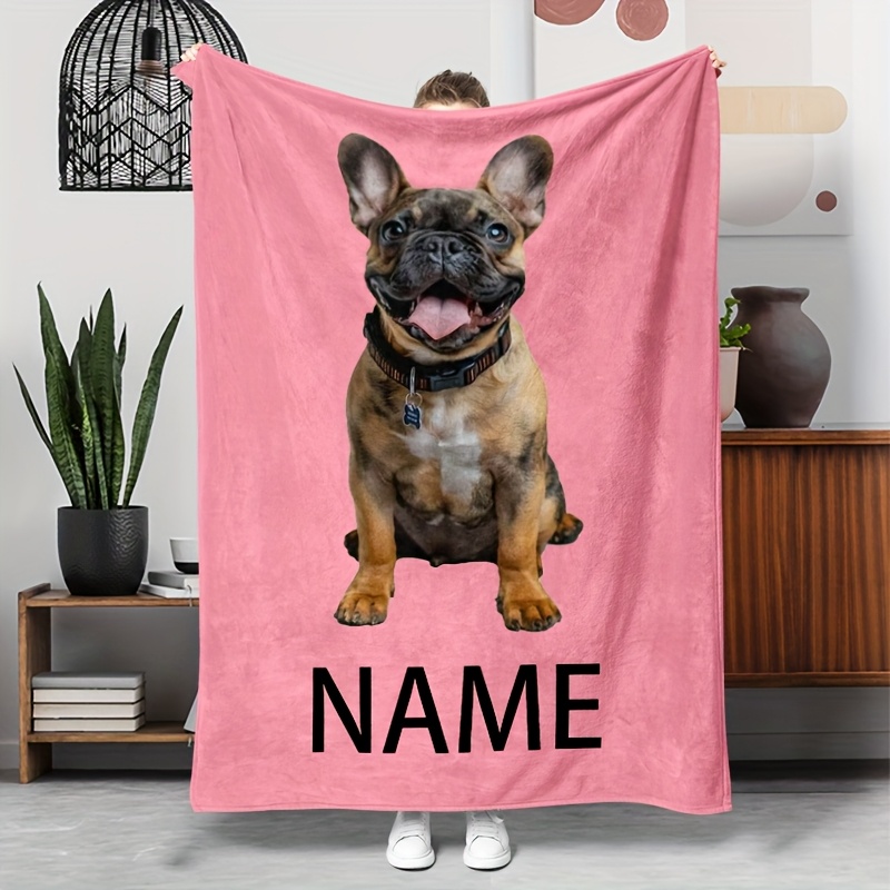 Custom Photo and Text Printed Flannel Blanket for Pet Lovers