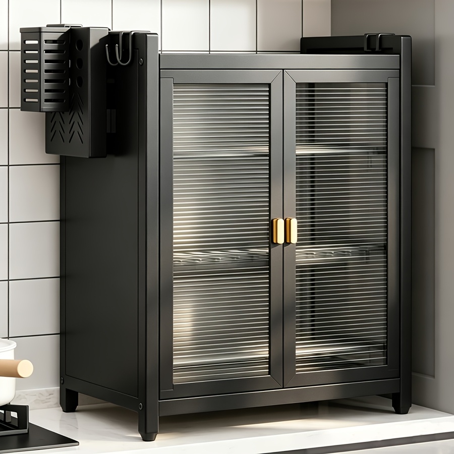TEMU Kitchen Storage Cabinet, Multifunctional Storage Cabinet With Complete Additions, Carbon Steel Rust-proof Surface, Sturdy Structure, Durable