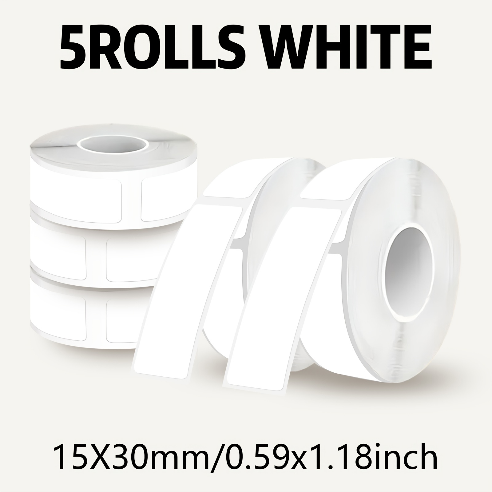 TEMU 5-pack Tape, 1050 Labels, 0.59" X 1.18" (15mm X 30mm), Compatible With Phomemo D30 Label Maker, Standard Laminated Label Stickers, Label Tape,