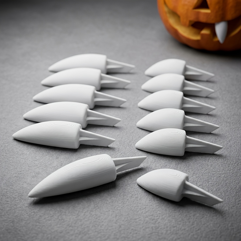 Image of Halloween Pumpkin Decor Fangs (pumpkins Not Included) 12pcs Assorted Sizes Of Pumpkin Fangs For Halloween Carving Decorations, Direct Plug-in Installation, Horror Atmosphere Decor