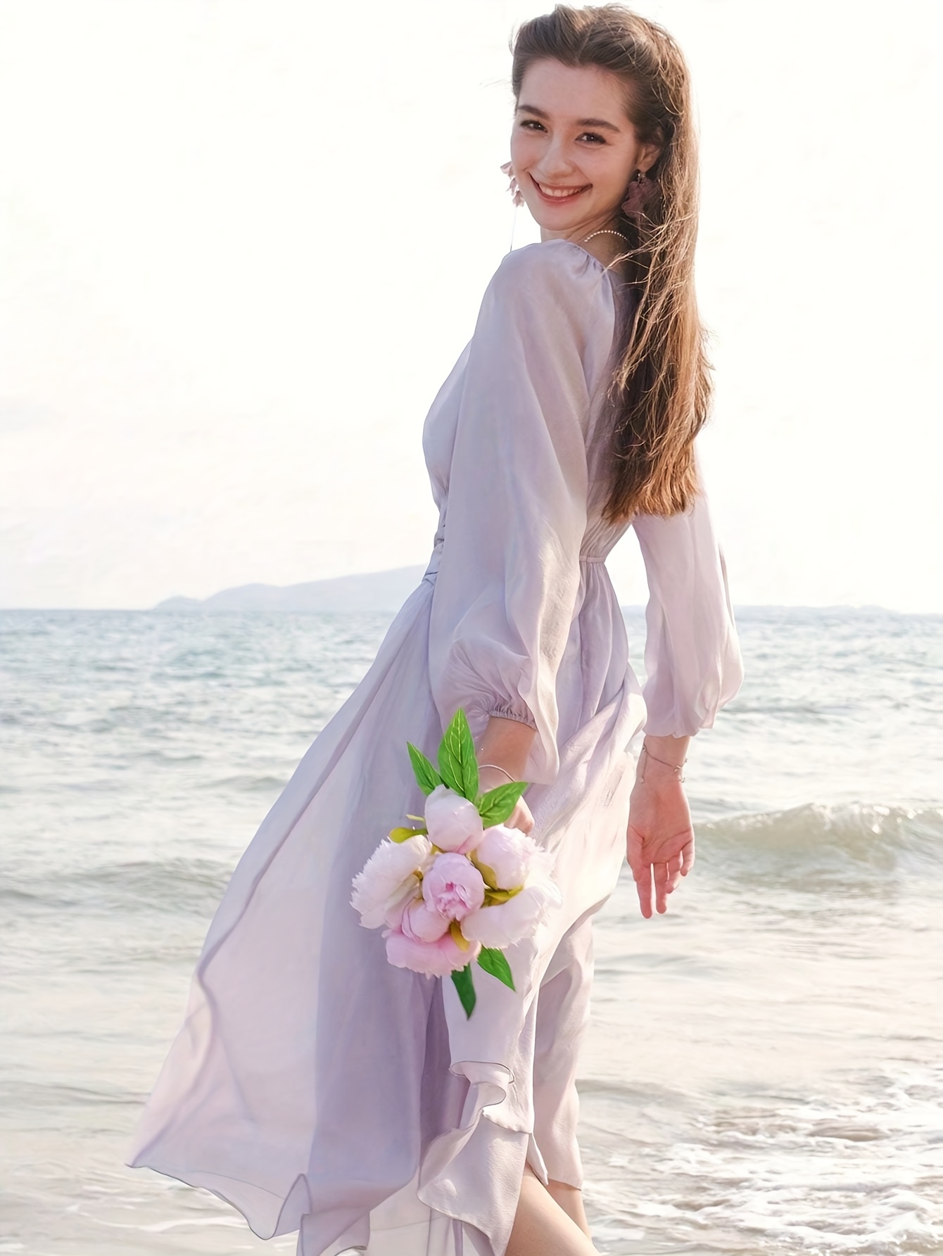 fitted lace wedding dress FioraMosaic Women's Cotton Linen Long Maxi Dress, White Loose Fit, Long  Sleeve with Pockets, Beach Vacation Style (US, Alpha, Medium, Regular,  Regular, White) at Amazon Women's Clothing store main image 0