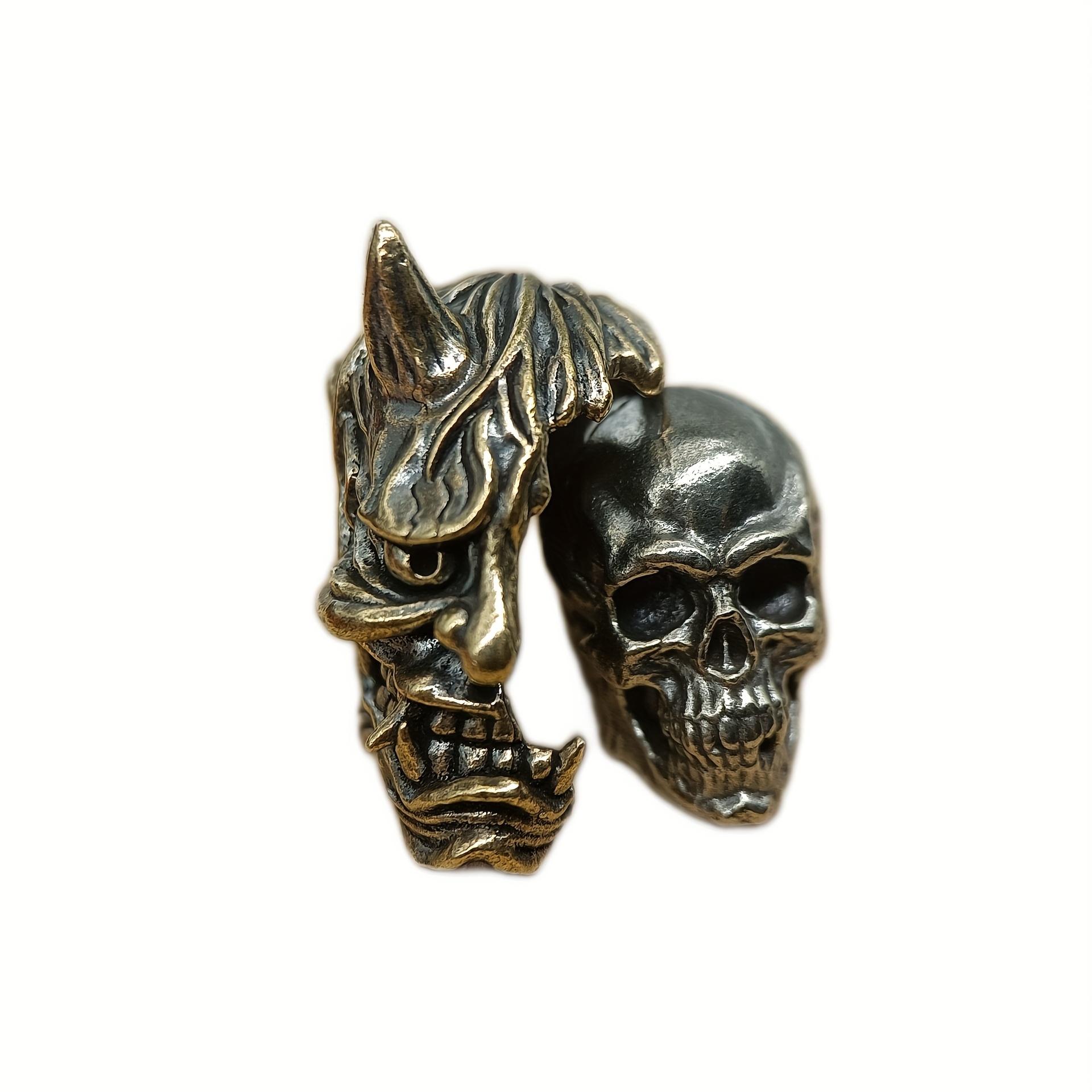 Men's Key Ring, Key Chain, Mask Tactical Knife Pendant - Hyakki Yagyō Series Composite Material Combination Structure, Suitable For Edc Pendant