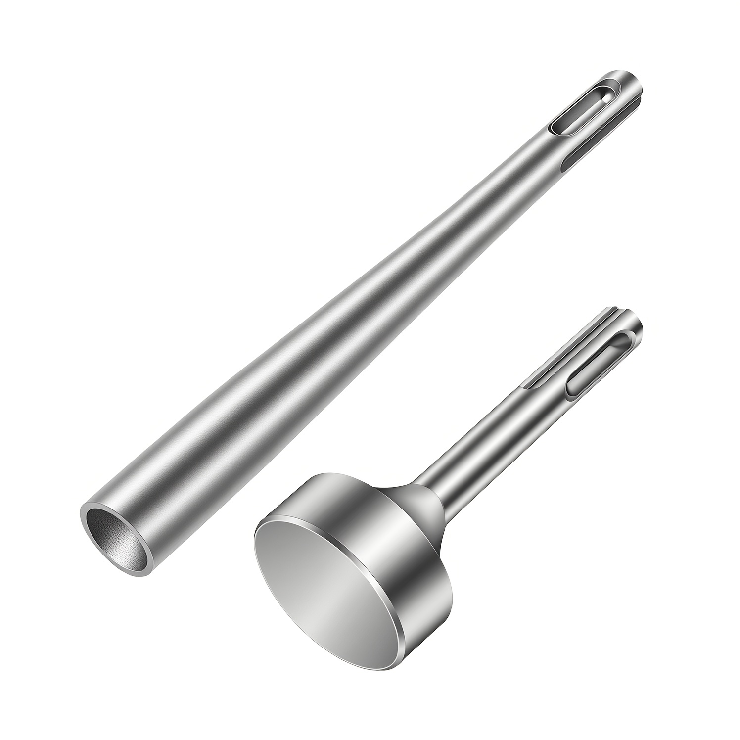 TEMU 2pcs Sds Plus Heavy Duty Tool Combo: Round Shank Ground Rod Driver And Wedge Anchor Setting Tool, Compatible With Electric And Manual Hammer